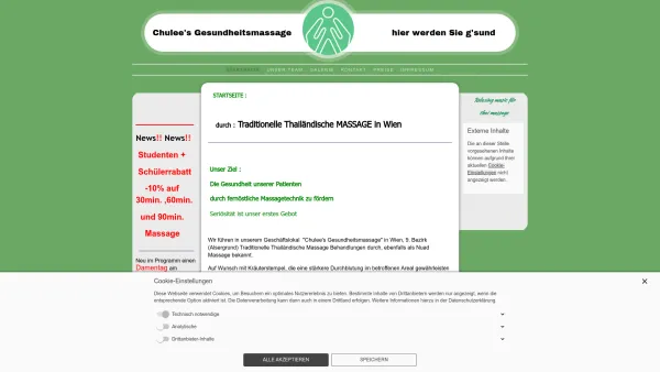 Website Screenshot: Chulee\'s Gesundheitsmassage - Chulee's Gesundheits Massage Ihr Weg zu traditionelle Massage in Wien zu mehr Vitalität und Gesundheit nuad,nuadmassage wohlfühlmassage - Date: 2023-06-26 10:26:11