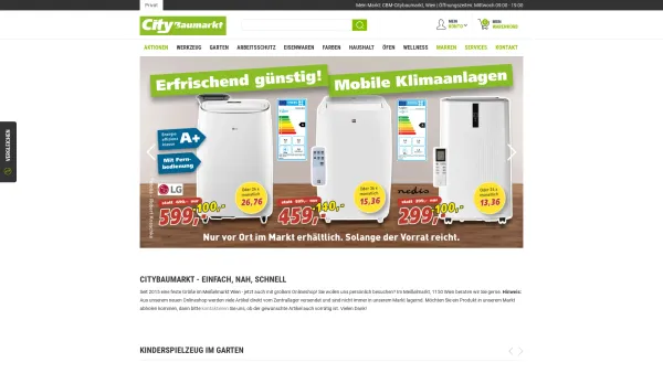 Website Screenshot: City Baumarkt - Baumarkt für Werkzeug und Garten mit Onlineshop - Citybaumarkt - Date: 2023-06-22 15:11:09