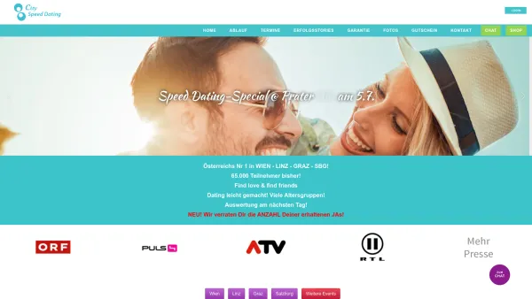 Website Screenshot: CITY Speed Dating - City Speed Dating: Nr. 1 in Österreich - Date: 2023-06-22 15:11:09