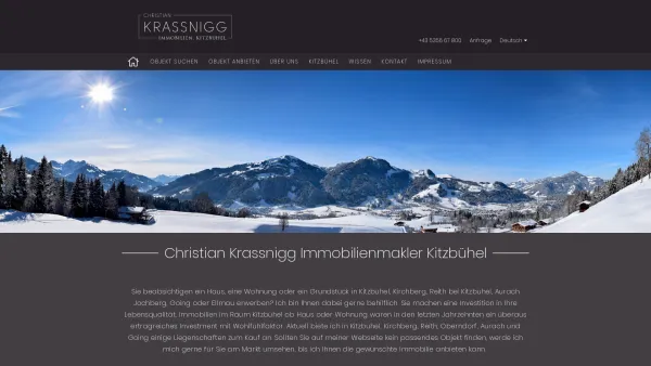 Website Screenshot: Christian Krassnigg Immobilien - Haus kaufen in Kitzbühel bei Immobilien CHRISTIAN KRASSNIGG - Christian Krassnigg Immobilien Kitzbühel - Date: 2023-06-22 12:13:18