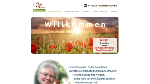 Website Screenshot: Praxis ILLICHMANN
(in der Praxisgemeinschaft "Freiraum Lobau") - Praxis Illichmann Claudia- Brücke zw. Schul-u. Ganzheitsmedizin - Date: 2023-06-22 12:13:18