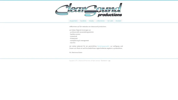 Website Screenshot: ClearSound Productions - welcome - clearsound connecting thoughts and action - Date: 2023-06-22 12:13:18
