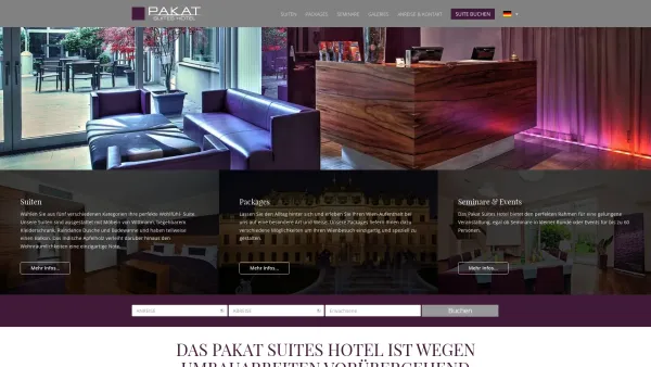 Website Screenshot: 1040 Wien Theresianumgasse 21a Hotelbetrieb Clima Cityhotel - Suite Hotel Wien - Direkt am Schloss Belvedere: Pakat Suites - Date: 2023-06-22 12:13:19