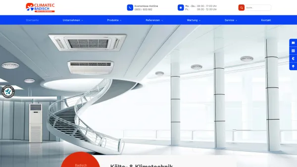 Website Screenshot: CLIMATEC-BADISCH KLIMA&KÄLTETECHNIK - Kältetechnik, Klimaanlagen & Wärmepumpen vom Profi in Wien - Date: 2023-06-22 12:13:19