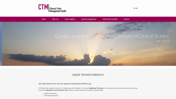 Website Screenshot: CTM Clinical Trials Management Clinical Trials Management - Clinical Trials Management GmbH - Date: 2023-06-14 10:39:18
