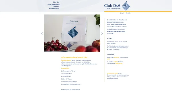 Website Screenshot: Club D&A-Selbsthilfe bei Depression und Angststörung - Club D&A: Home - Date: 2023-06-14 10:39:18