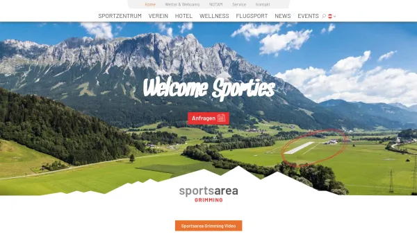 Website Screenshot: Wellness-, Trainings & Alpenflugzentrum Niederöblarn, Sportregion Schladming - Sportsarea Grimming - Zentrum für Sport & Wellness in ✈ Niederöblarn - Date: 2023-06-22 12:13:19