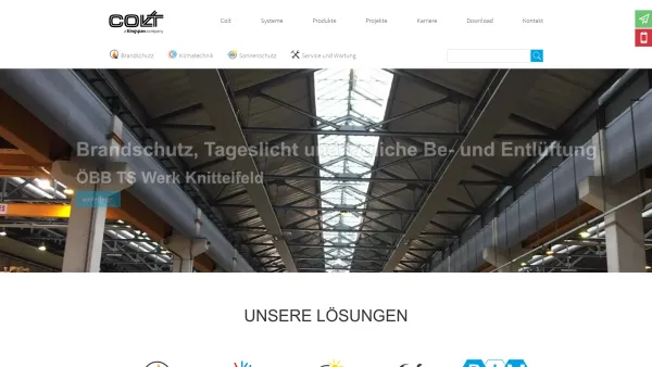 Website Screenshot: Colt International GmbH - Brandschutz, Sonnenschutz, Lüftung, Heizung, Klimatechnik, - Colt - Date: 2023-06-15 16:02:34