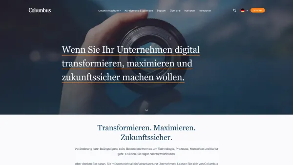Website Screenshot: Columbus IT Partner GmbH - Columbus – Wenn Sie den Wunsch haben, Ihr Unternehmen digital zu transformieren, zu maximieren und zukunftssicher zu gestalten - Date: 2023-06-22 16:00:38