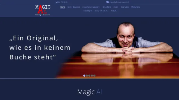 Website Screenshot: Zauberer Magic Al Comedy-Zauberei für Kinder und Erwachsene - Comedy-Zauberer Magic Al aus Wien: Zauberei f. Kinder & Erwachsene - Date: 2023-06-22 12:13:21