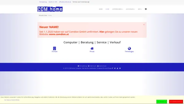 Website Screenshot: COM.home Computer Moder Klaus - Ihr IT-Partner in Salzburg! - COM.home Computer - Date: 2023-06-22 12:13:21