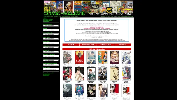 Website Screenshot: Comic-Galerie Günther Polland - Comic-Galerie ... wo Comics zuhause sind! - Date: 2023-06-14 10:39:18