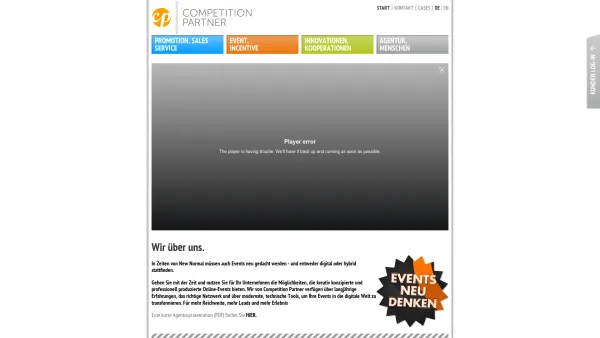 Website Screenshot: Competition Partner Promotion GmbH - Die Agentur in Frankfurt für Promotion, Event, Incentive - Date: 2023-06-22 12:13:21