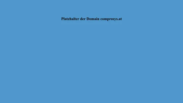 Website Screenshot: Comprosys - Platzhalter der Domain comprosys.at - Date: 2023-06-22 12:13:21