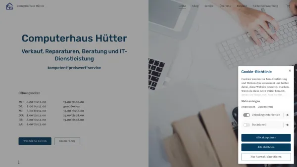 Website Screenshot: bei Computerhaus Hütter - EDV und IT-Dienstleistungen | Computerhaus Hütter - Date: 2023-06-22 15:11:09
