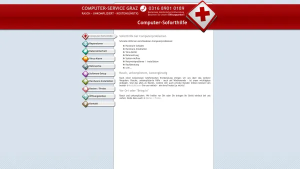 Website Screenshot: Computerservice Graz
DI Norbert Nock - Computer-Service Graz: Soforthilfe bei Computer-Schäden, Virusbefall, Hardware-Fehlern, Netzwerk-Problemen etc. - Date: 2023-06-22 15:11:09
