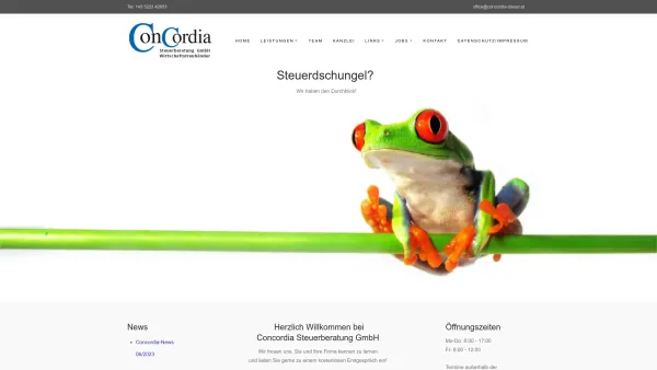 Website Screenshot: Concordia Steuerberatung GmbH Wirtschaftsteuhänder - Concordia Steuerberatung - Home - Date: 2023-06-22 15:10:46