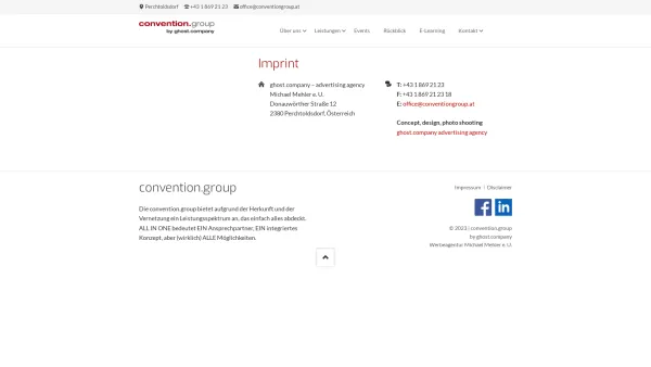 Website Screenshot: Congress Management C&M - Imprint - conventiongroup EN - Date: 2023-06-22 15:10:46