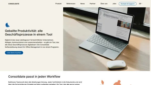 Website Screenshot: Consolidate Software GmbH Co Consolidate.de - Consolidate: alle Geschäftsprozesse in einem Tool vereint - Date: 2023-06-22 15:00:14