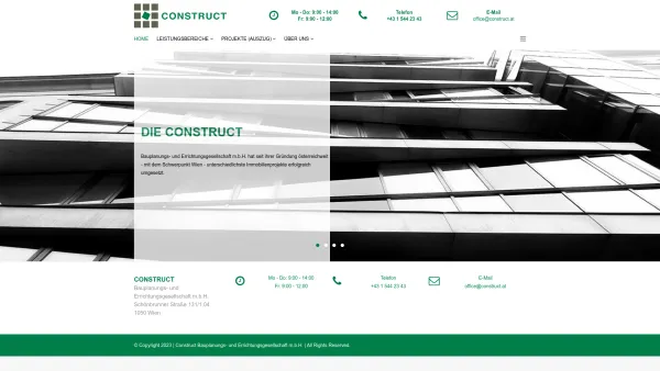 Website Screenshot: CONSTRUCT  Bauplanungs und Errichtungsges.m.b.H. - Construct - Date: 2023-06-22 15:00:14