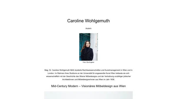Website Screenshot: CONTENTFABRIK Contentproduktion Wohlgemuth moock flash player inspector v1.3.7 - Caroline Wohlgemuth – Mid-Century Modern – Visionäres Möbeldesign aus Wien - Date: 2023-06-22 15:00:14