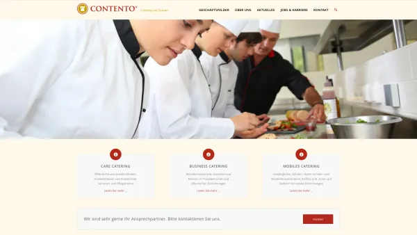 Website Screenshot: Contento Catering eine Marke der Simacek Facility GmbH. - Contento – Catering mit System - Date: 2023-06-22 15:00:14