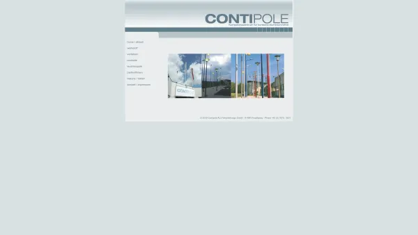 Website Screenshot: Contipole Kompetenzzentrum für konische Aluminiumrohre - Contipole - Kompetenzzentrum für konische Aluminiumrohre - Date: 2023-06-22 15:00:14