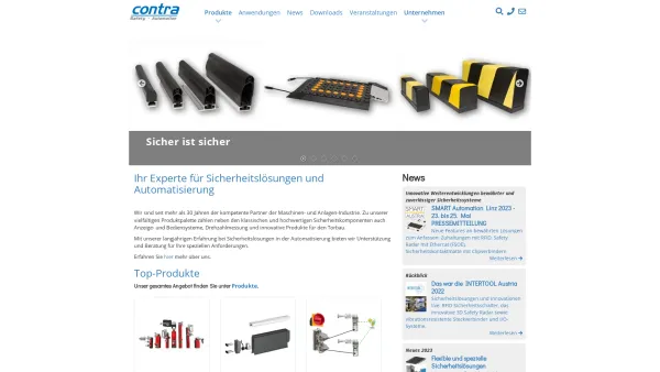 Website Screenshot: contra Elektronische Bauelemente Vertriebsgesellschaft mbH - contra Safety.Automation - Date: 2023-06-14 10:39:18