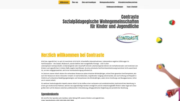 Website Screenshot: Contraste gibt Kindern eZuhause - Herzlich willkommen bei Contraste - Contraste Kinder- und Jugendwohngemeinschaften GmbH - Date: 2023-06-22 15:00:14