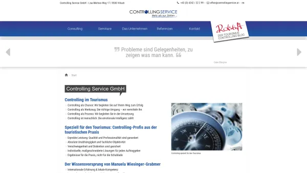 Website Screenshot: CONTROLLING SERVICE Ges.m.b.H. Kernkompetenz Controlling - Tourismusberatung, Hotelberatung - Controlling Service GmbH - Date: 2023-06-22 15:00:14