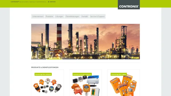 Website Screenshot: CONTRONIX Elektrotechnik Sicherheitstechnik - Home - CONTRONIX - Gaswarnsysteme - Gasanalyse - Service - Date: 2023-06-22 15:00:14