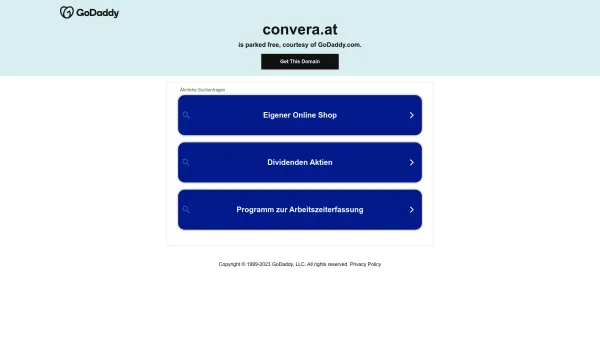 Website Screenshot: Convera AG Intelligent Search Technology for the German language - Date: 2023-06-14 10:39:18