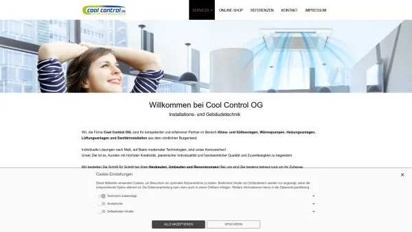 Website Screenshot: CoolControl Klima-, Kälte und Wärmepumpenanlagen - CoolControl OG Gebäude- und Installationstechnik - Services - Date: 2023-06-22 15:00:14