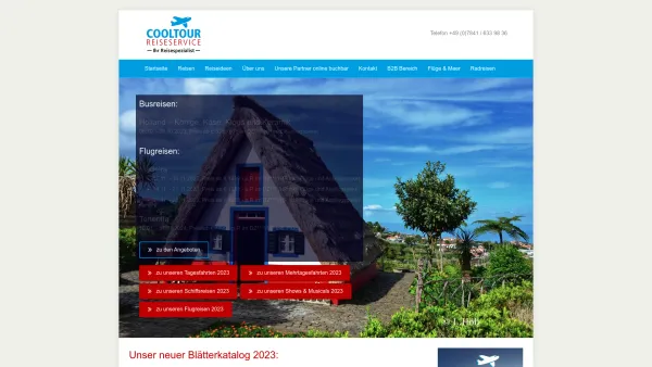 Website Screenshot: Cooltour Reiseservice - Startseite - COOLTOUR Reiseservice - Reisebüro Sasbachwalden - Date: 2023-06-15 16:02:34