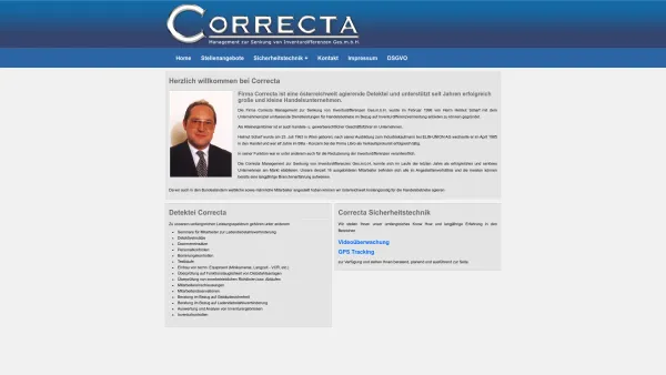 Website Screenshot: Detektei Correcta - Willkommen bei Correcta - Management zur Senkung von Inventurdifferenzen GmbH - Date: 2023-06-22 15:10:45