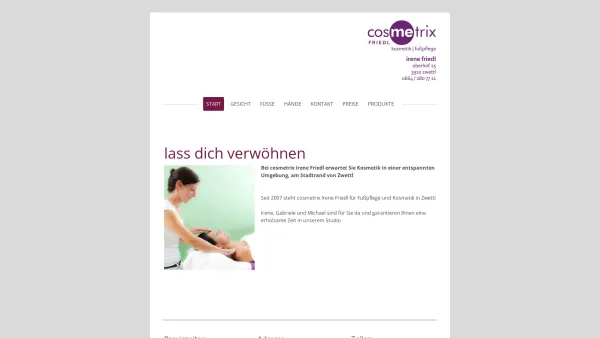 Website Screenshot: Kosmetikstudio CosmetriX Irene Friedl - lass dich verwöhnen - cosmetrixs Webseite! - Date: 2023-06-22 15:10:45