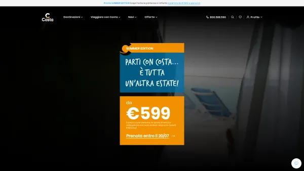 Website Screenshot: Costa Crociere S.p.A. - Costa Crociere: vacanze e viaggi in crociera | Costa Crociere - Date: 2023-06-22 15:10:45