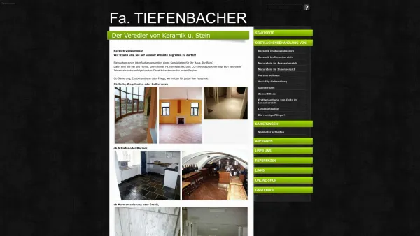 Website Screenshot: Tiefenbacher - Der Veredler von Keramik u. Stein - Date: 2023-06-22 15:15:40
