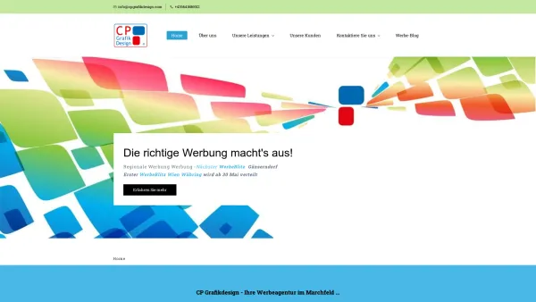 Website Screenshot: CP Grafikdesign e.U. - Home | CP Grafikdesign - Die Werbeagentur aus dem Marchfeld - Date: 2023-06-26 10:26:13