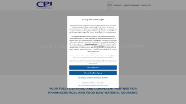 Website Screenshot: CPI Chemicals - CPI Chemicals - Date: 2023-06-22 15:15:40