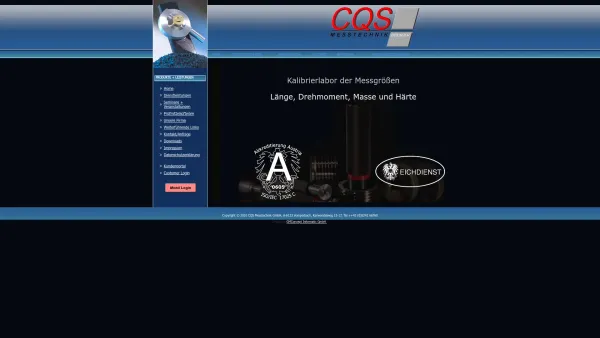 Website Screenshot: CQS-Meßtechnik CQS-Messtechnik - CQS Messtechnik und Kalibrierlabor für Länge, Drehmoment, Masse und Härte - Date: 2023-06-22 15:15:40