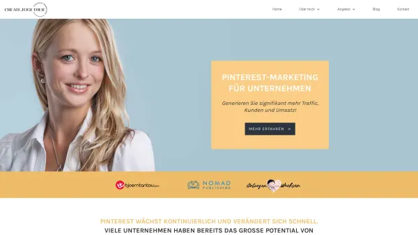 Website Screenshot: Create.Together Christine Rößler - Pinterest Marketing & Beratung | Ihre Pinterest-Agentur Create.Together - Date: 2023-06-26 10:26:13
