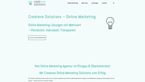 Website Screenshot: Createve Solutions e.U. - Ihre Online Marketing Agentur im Pinzgau | Createve Solutions - Date: 2023-06-26 10:26:13
