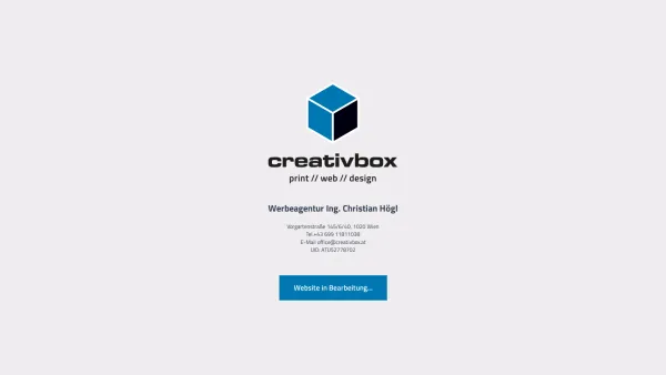 Website Screenshot: Werbeagentur Creativbox - Coming Soon - Date: 2023-06-22 15:00:14