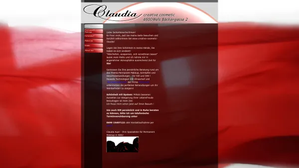 Website Screenshot: Claudia Auer - creative cosmetic CLAUDIA - Date: 2023-06-22 15:00:14
