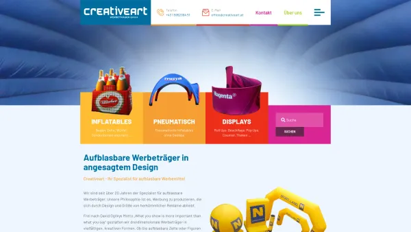Website Screenshot: Günter Strasser Creative Art - Creativeart – Spezialist für Inflatables, pneumatische Werbeträger und Displays - Date: 2023-06-22 15:00:14