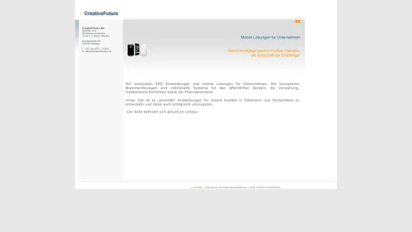 Website Screenshot: CreativeFuture KG - CreativeFuture | Digital und Marktkommunikation "Null und Eins in klaren Worten.." - Date: 2023-06-22 15:00:14