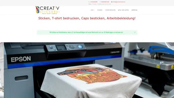 Website Screenshot: Creativ Stickerei - Creativstickerei - sticken, t-shirt bedrucken - Date: 2023-06-14 10:46:38