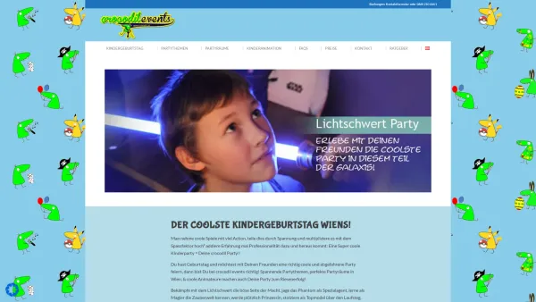 Website Screenshot: crocodil events Kindergeburtstage in Wien - Kindergeburtstag & Kinderparty in Wien feiern | Crocodil Events - Date: 2023-06-14 10:37:07