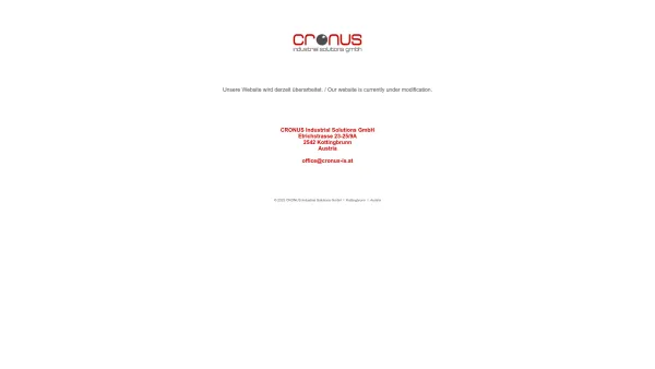 Website Screenshot: CRONUS Industrial Solutions GmbH - CRONUS Industrial Solutions - Date: 2023-06-22 15:00:15